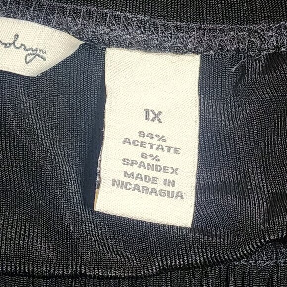 French Laundry Skirt Womens Plus Size 1X Solid All Black Pull On AcetateNew - Picture 3 of 7